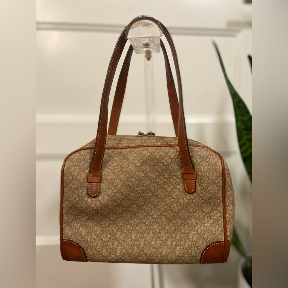 CELINE Rare Vintage Beige Macadam Mini Tote - Picture 4 of 17